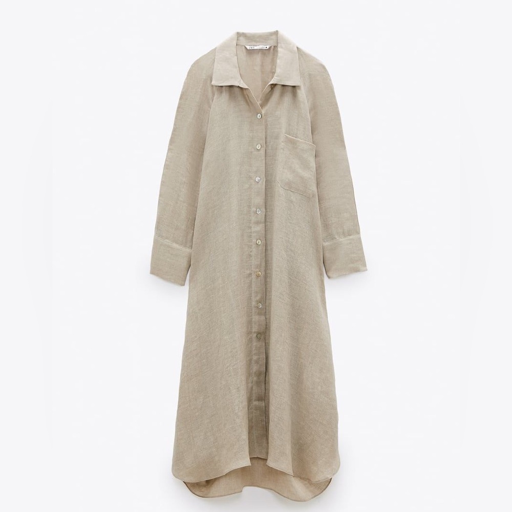 Zara linen shirt dress